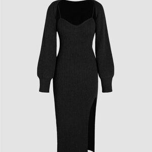 Elegant Black Knit Dress